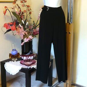NEW Petite Women's Black High Waisted Pants Wide-Leg Trousers Size 4